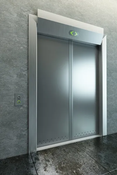 Сучасний ліфт з закритими дверима — стокове фото