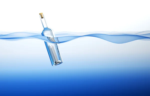 Flasche Ozean Darstellung — Stockfoto