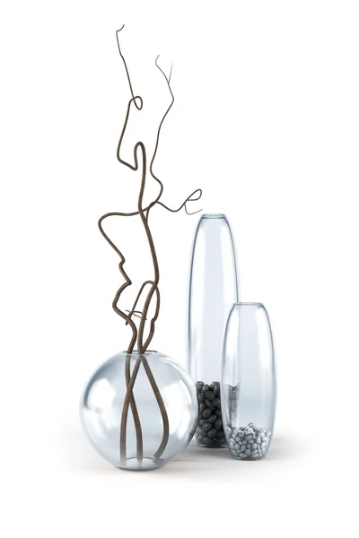 静物花瓶や乾燥ブランチ 分離の レンダリング — ストック写真