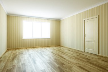 Empty room with door clipart