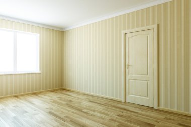 Empty room with door clipart