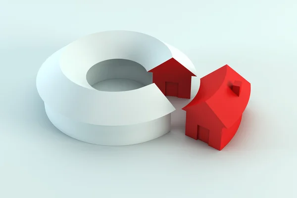 概念性的房子图 3d 渲染 — 图库照片