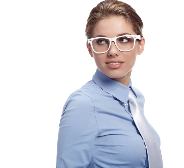 Femme d'affaires en lunettes — Photo