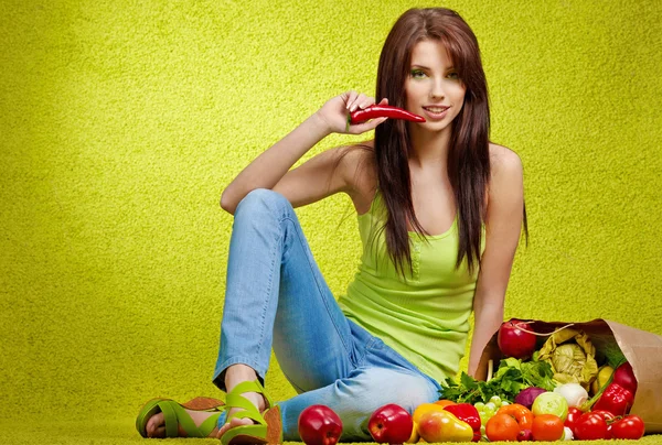 Owoce i warzywa, zakupy — Zdjęcie stockowe