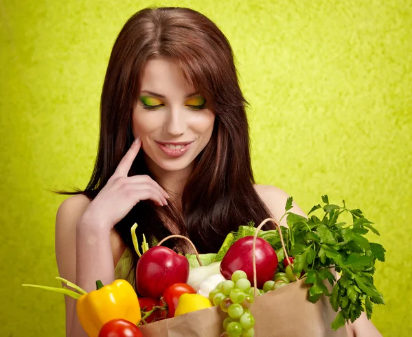 Frukt Och Grönsaker Shopping — Stockfoto