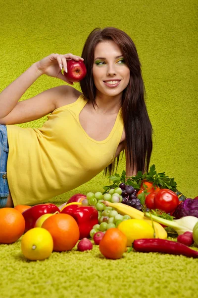Groenten en fruit winkelen — Stockfoto