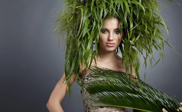Ecologia donna, concetto verde — Foto Stock