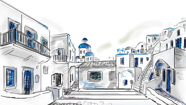 Desenho para a cidade grega — Fotografia de Stock
