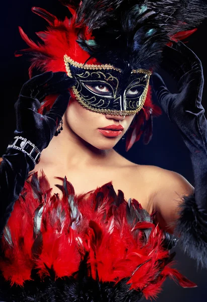 Piękna Kobieta Maską — Zdjęcie stockowe