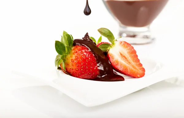 草莓巧克力 — 图库照片