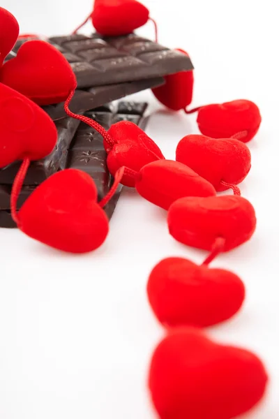 Καρδιές και σοκολάτα — Φωτογραφία Αρχείου