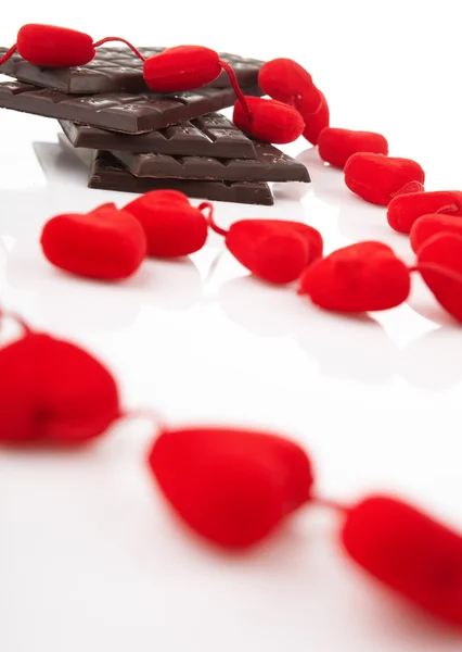 Corações Chocolate — Fotografia de Stock