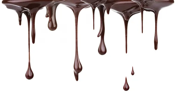 Hot Chocolate Stream Isolated White — Stock Photo, Image