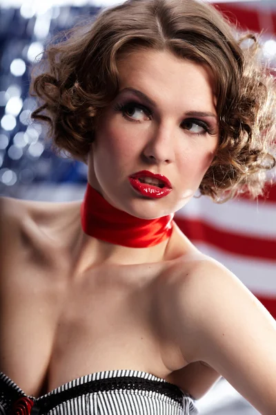 Pin Girl American Style — Stock Photo, Image