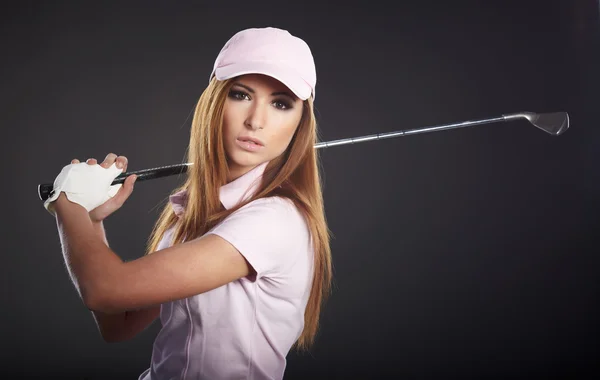 Kvinna och golf — Stockfoto