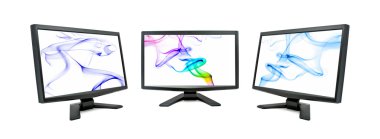 Monitors isolated on a white background clipart