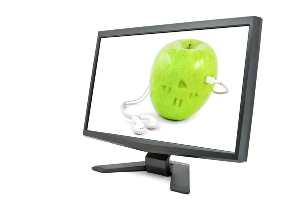 Monitor isolato su sfondo bianco — Foto Stock