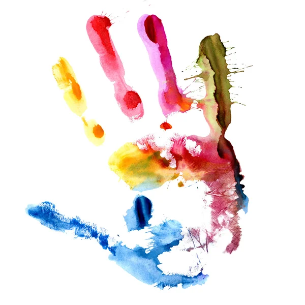 Tisk barevný ruka — Stock fotografie