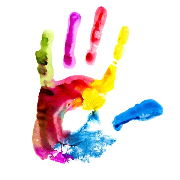 Impressão Mão Multicolorida — Fotografia de Stock