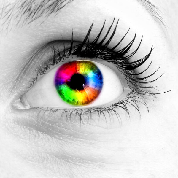 Colourful human eye