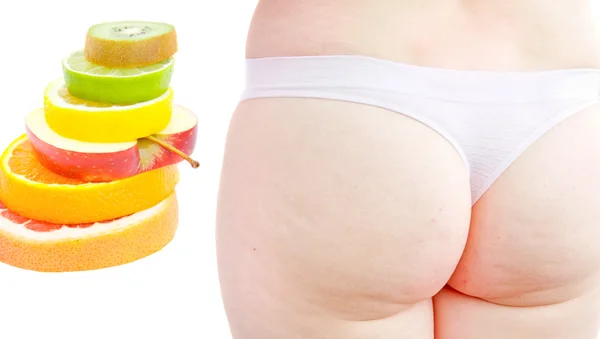 Cellulitis Ass Mixed Citrus Fruits Isolated White — Stock Photo, Image