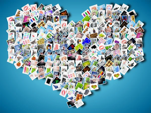 Heart and pictures — Stock Photo, Image