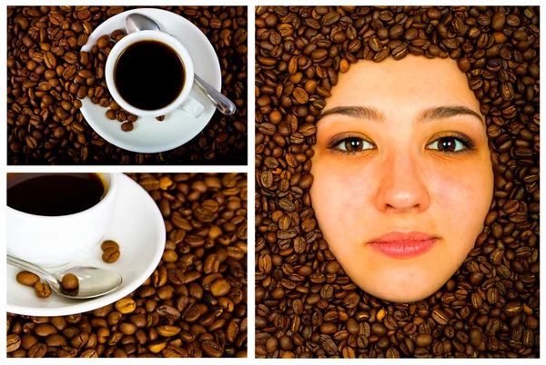 Coffee Collage Several Images — Stock Photo, Image