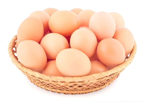 stock image Basket with eggs.