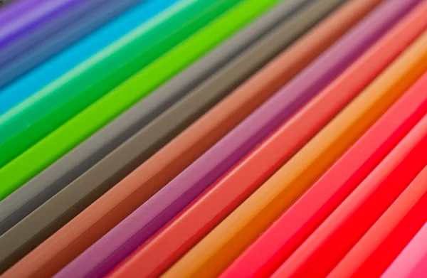 Cose upp av färgpennor. — Stockfoto