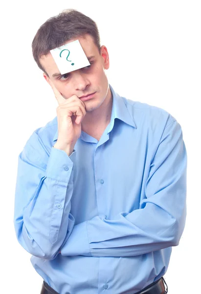 Businessman and question mark — Stock Photo, Image
