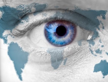 Close up Eye on the world clipart