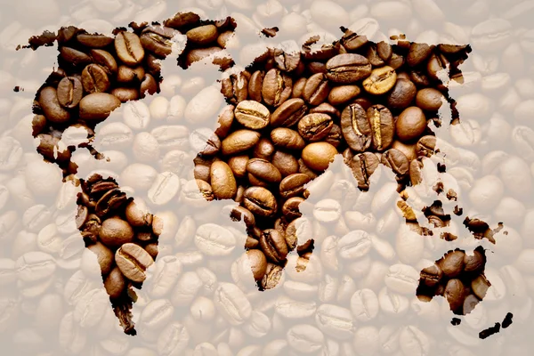 Carte du monde du café — Photo