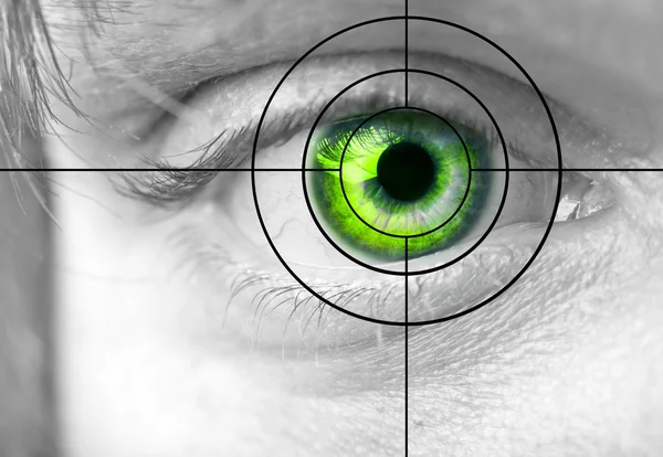 Mans green eye — Stock Photo, Image