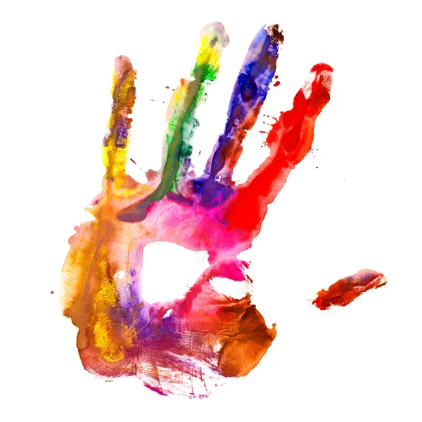 Colored hand print. — Stock Photo, Image