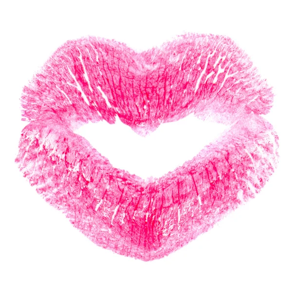 Kiss tryck på vit — Stockfoto