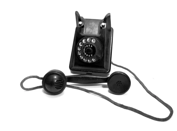 Старий телефон чорний — стокове фото