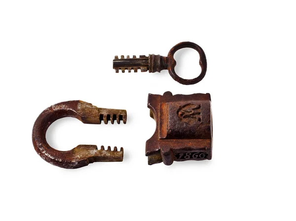 Antik kilit ve anahtar — Stok fotoğraf
