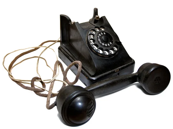 Vieux téléphone noir — Photo