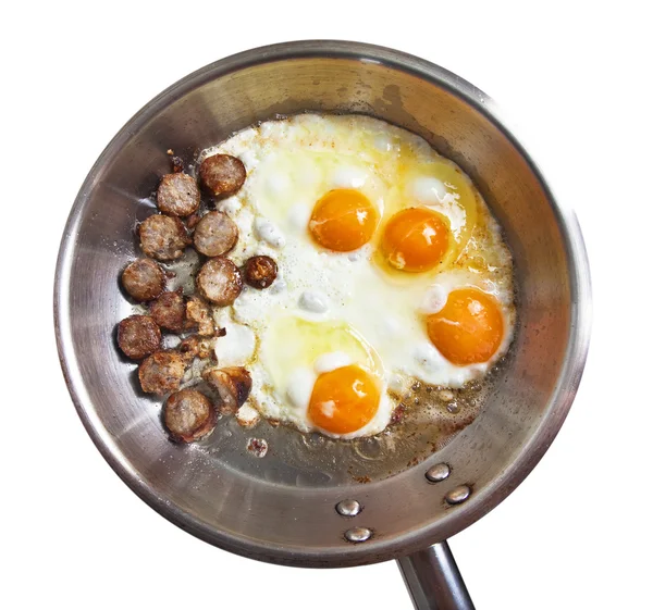 Sartén con huevos — Foto de Stock
