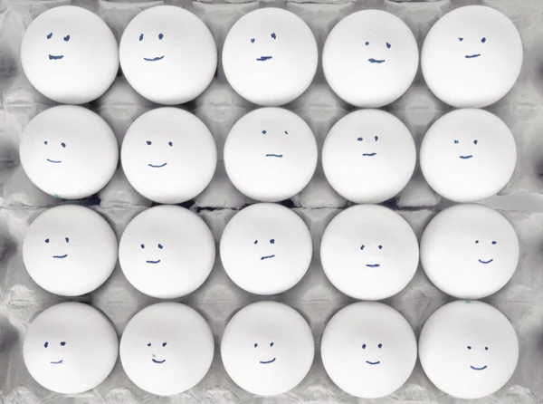 Eggs with smiles — Stock Photo, Image