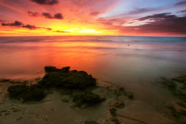 Vackra Tropiska Havet Solnedgång Thailand — Stockfoto