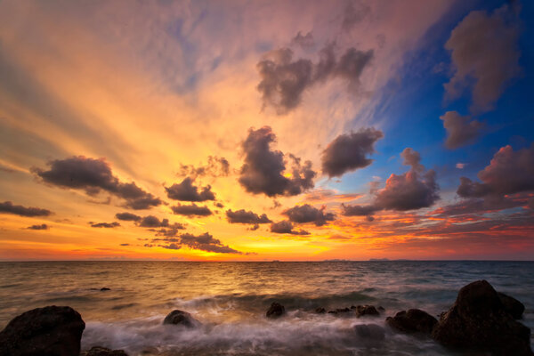 Beautiful tropical sea sunset. Thailand