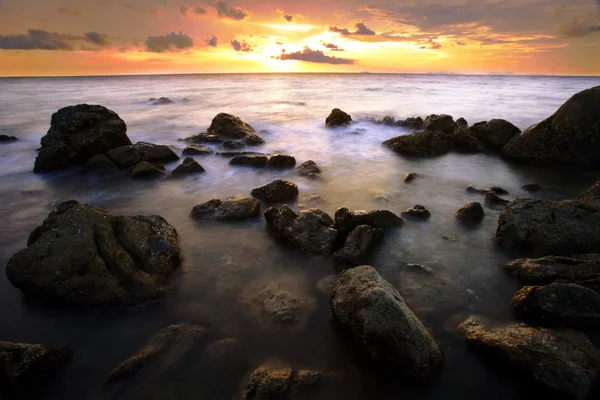 Güzel Tropikal Deniz Günbatımı Tayland — Stok fotoğraf