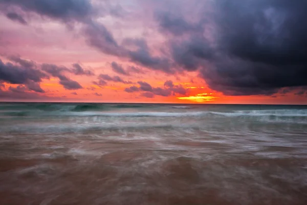 Vackra Tropiska Havet Solnedgång Thailand — Stockfoto