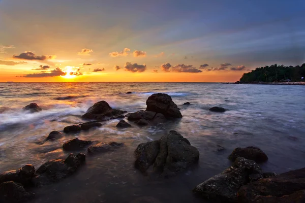 Prachtige Tropische Zee Zonsondergang Thailand — Stockfoto