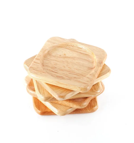 Pile of wooden coasters — Stock Photo, Image