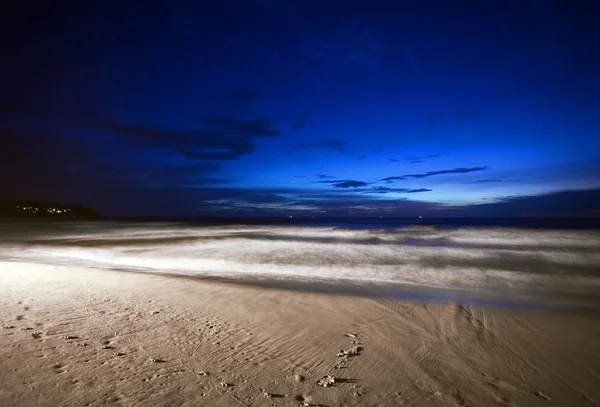 열 대 해변의 밤 스톡 이미지