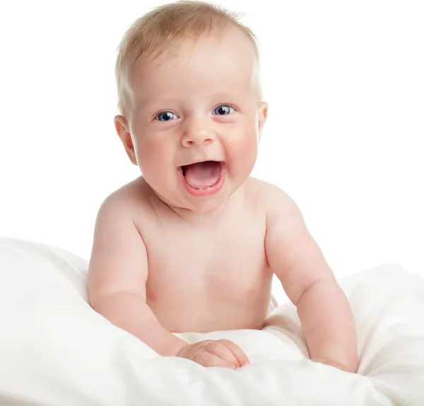 Bebê Bonito Isolado Branco — Fotografia de Stock
