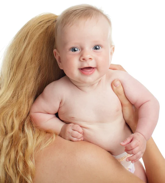 Madre Con Bambino Isolato Bianco — Foto Stock