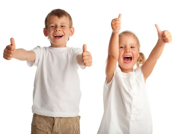 Szczęśliwe Dzieci Białym Tle — Zdjęcie stockowe